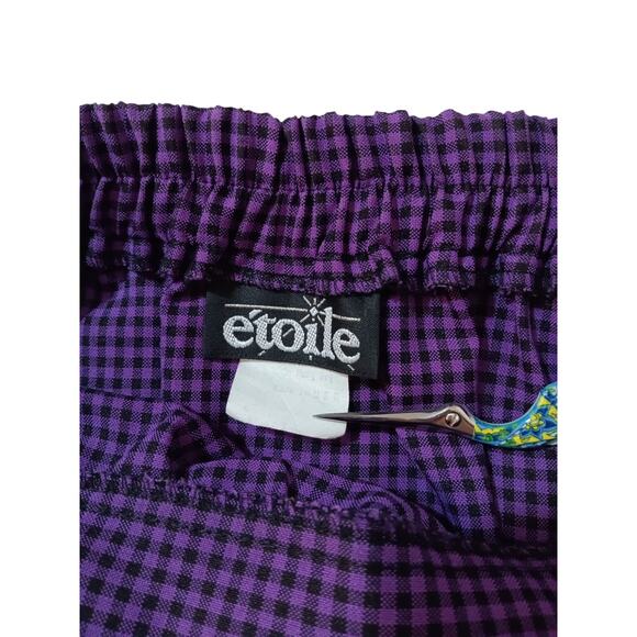 VINTAGE 1970s 2 Piece Suit Long Midi Skirt Jacket Set Large Purple Black Gingham - Picture 16 of 16